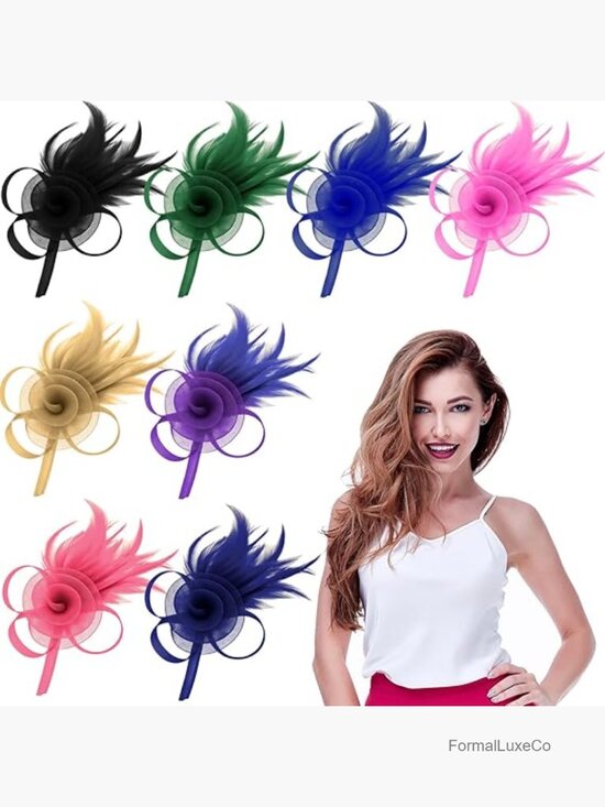 Elegant Derby Fascinator Hats 8pk Tea Party Wedding Hair Accessories main image 4